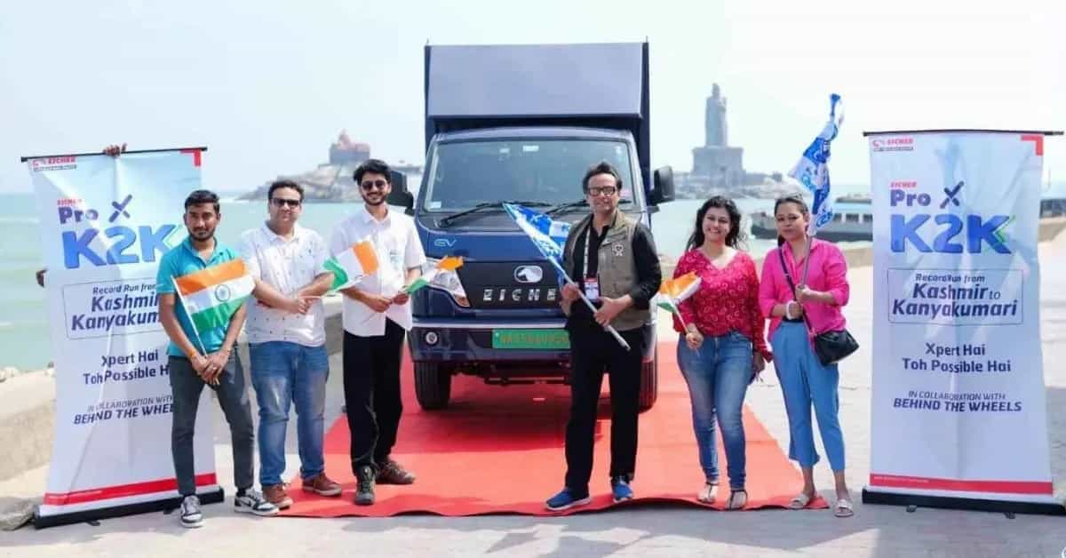 Eicher Pro X EV Completes A Record Kashmir to Kanyakumari Trip