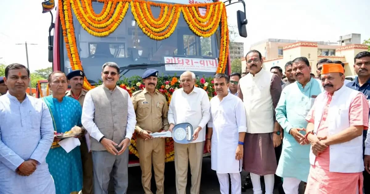 Gujarat CM Flags Off 182 State Buses for 182 Constituencies