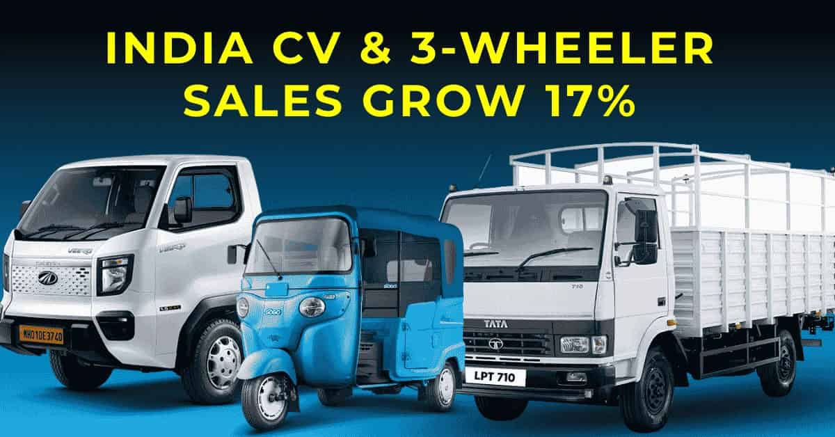 India CV & 3-Wheelers Sales Grow 17% in January 2026