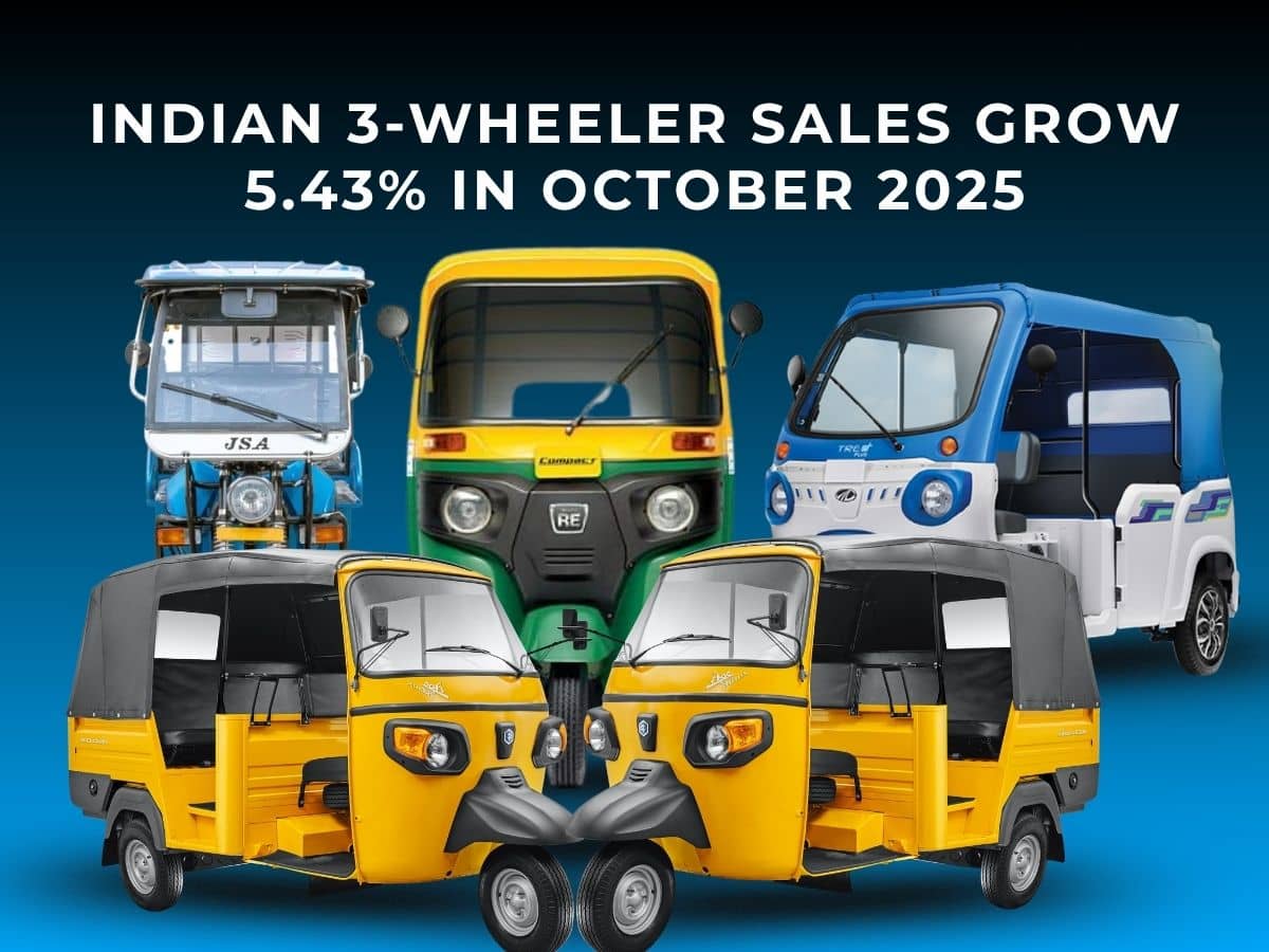 Indian 3-Wheeler Sales Grow 5.43% in October 2025