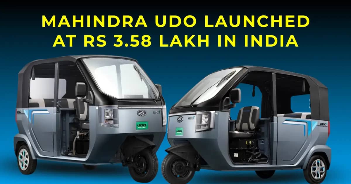 Mahindra Udo Launched at Rs 3.58 Lakh in India with a Unique Look