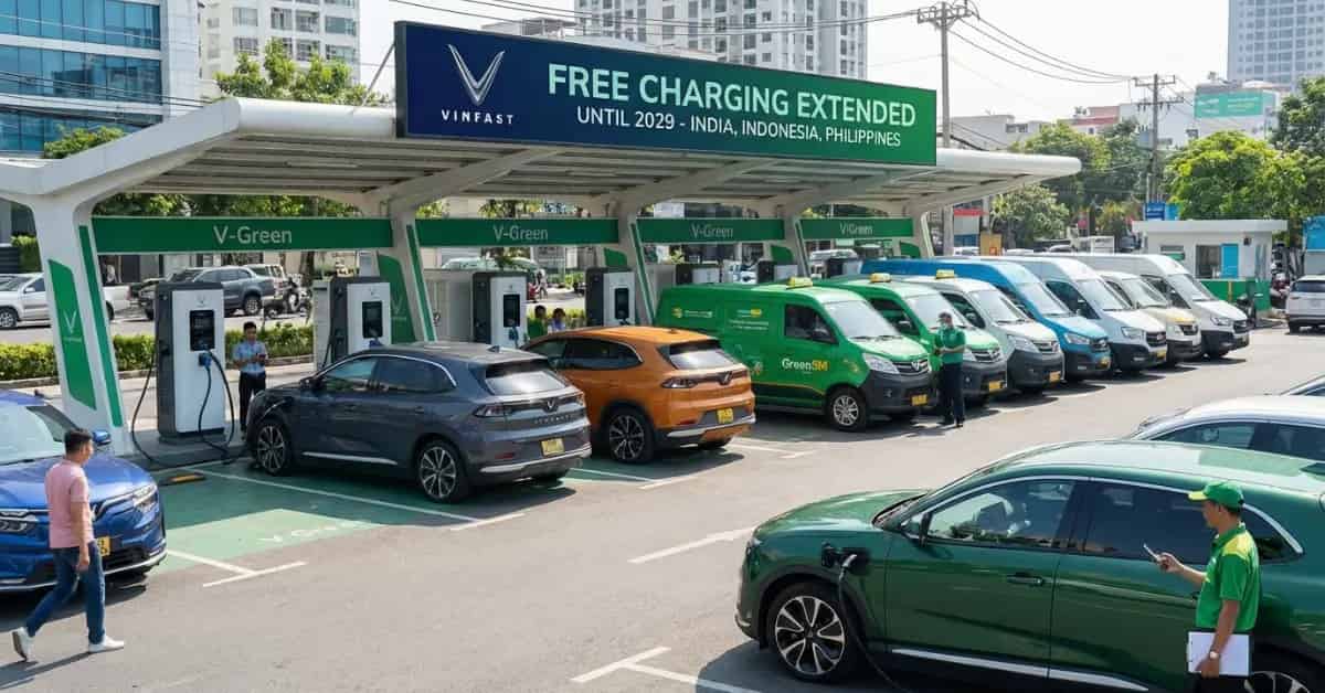VinFast Extends Free EV Charging in India, Indonesia, Philippines